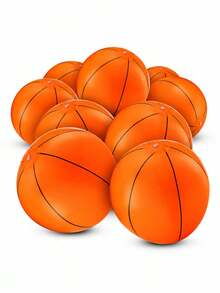 3pcs (9 Inch) Inflatable Basketball Beach Ball, PVC Water Pool Accessory Suitable For Pool Beach Party, Basketball Party Gift, Theme Party, Birthday Party, Summer Beach, Summer Pool Party, Outdoor Family Interaction, Essential For Summer Vacation - Multicolor - View 9