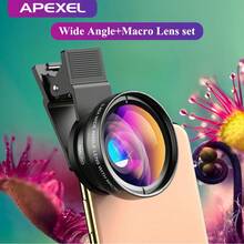 APEXEL Professional Phone Wide-Angle Lens, 2-In-1 Photography Lens Kit Compatible With All Smartphones, 12.5X Macro Lens + 0.45X Wide-Angle Lens, External Camera Lens Accessory For Mobile Phones - A - View 2