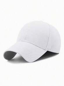 Adjustable Solid Color Casual Baseball Cap, Unisex - Navy Blue - View 2