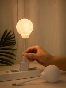 1個USB月亮造型LED小夜燈，USB插電式，月亮形氛圍燈，臥室床頭裝飾燈，助眠燈，適用於室內、臥室、客廳、房間、辦公室、書桌環境照明，生日禮物，完美節日禮物 - 暖白光 - 查看 4