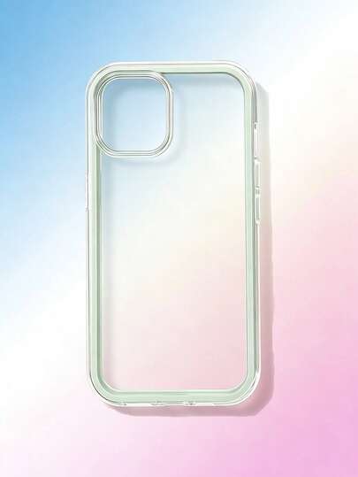 1件裝 淺藍色 2合1 雙層邊緣 全包覆透明保護殼 女款 適用 Apple 17Pro Max/16Pro/15Plus/14Pro/13Pro Max/12Pro/11