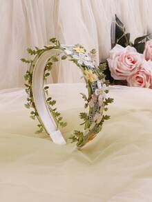 1件女孩森林仙女花卉髮箍，田園風雛菊花卉髮箍 - 彩色 - 查看 4