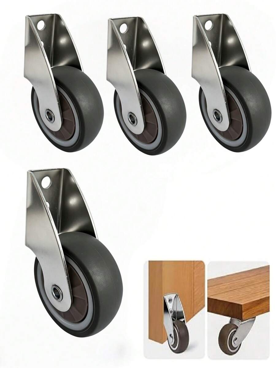 4 Sizes Silent Furniture Casters, Side-Mounted Sliding Door Support Wheels, Directional Rolling Wheels For Home Furniture Tables, Chairs And Sofas