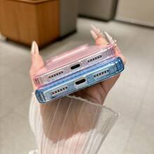 2件裝新款亮片鑽石圖案手機殼，適用於 iPhone 17 Pro Max，精準開孔時尚防摔 TPU 軟殼 - 藍粉紅色 - 查看 5