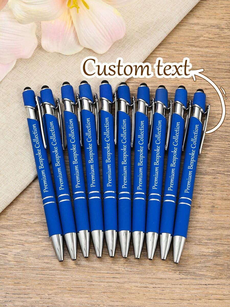 100pcs Customizable Metal Ballpoint Pens - Retractable, Lightweight & Durable, Medium Tip - Purple, Blue, Red, Green, Pink, Black - Business, Office, School Supplies, Back To School & Graduation Gifts, Personalized Gift - 彩色 - 查看 1