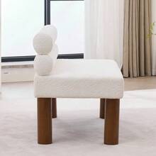 Oversized Modern Minimalist Bench, Armless Design, Wooden Frame – Ideal For Dining Room/Bedroom/Entrance Area - Beige - View 4
