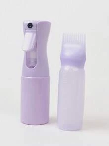 2件組護髮套組：1個噴霧瓶 (200ml) + 1個髮油塗抹瓶；髮根梳塗抹瓶 - 塗抹瓶頭設計為梳子形狀，軟瓶身附刻度，方便混合髮色，也可加入髮油打造自然紋理髮型 - 彩色 - 查看 3