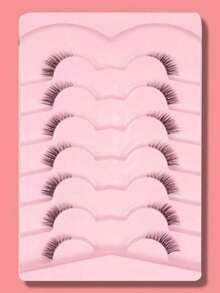 Half-Length False Eyelashes, Natural Cat Eye Makeup False Eyelashes, Sleeve-Style False Eyelashes, Natural Style Transparent Band False Eyelashes, Short Soft 3D Synthetic False Eyelashes, Lightweight Fluffy Synthetic False Eyelashes, Eyelash Extension Tool. - View 7