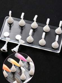 5 buah Stand Display Nail Art Magnetik, Tempat Latihan Kuku Akrilik, Rak Display Nail Art DIY untuk Salon Kuku - MultiWarna - View 3