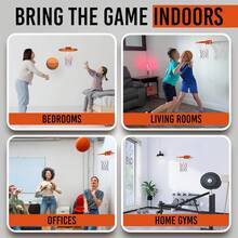 The Official Silent Basketball Hoop – Wall-Mounted Indoor Basketball Hoop For Bedroom, Apartment Shooting Practice & Skill Training – Adhesive Or Screw Install - D - View 6