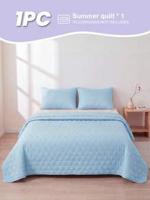 1 buah Selimut Pendingin, Perlengkapan Tempat Tidur Biru, Selimut AC, Dekorasi Kamar, Bernapas & Ringan, Sangat Lembut & Nyaman, Cocok Untuk Tempat Tidur Single/Double/Queen/King, Cocok Untuk Rumah Dan Asrama, Bantal Dan Sarung Bantal Tidak Termasuk, Dapat Dicuci Dengan Mesin - Biru - View 3