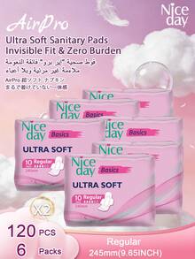 Niceday 245mm 10pcs/Pack Daily Sanitary Pads, Ultra-Soft Menstrual Pads, Ultra-Thin Panty Liners, Breathable Period Care Pads, Dry And Non-Itchy For Intimate Areas, Fast Absorption, Hypoallergenic, Suitable For Teenagers - 245mm (120pcs/12 Packs) - View 2