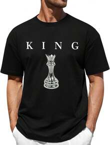 Lokale lager,marque,Lokale lager,marque,Lonya Camiseta de algodón de verano para hombre, de manga corta, cuello redondo, informal, con estampado de letras, corte holgado, estilo urbano, tops - Negro - Ver 1