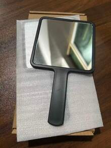 1pc Portable Mini Pocket Mirror / Minimalist High-Quality Handheld Mirror / Makeup Mirror For Student Dorm - Black Handheld Small Square Mirror - View 13