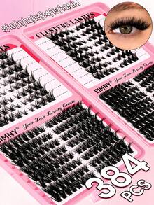 Eimny 384pcs Eyelash Cluster Set, 4 Styles Of Fluffy Lightweight Single Cluster False Eyelashes, Includes Adhesive, Sealer, Tweezers And Brush, Reusable Voluminous Lashes, Suitable For Daily Wear, Party, Date Night, Easy For Beginners And Makeup Enthusiasts - Multicolor - View 3
