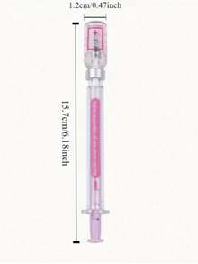 Syringe-Shaped Neutral Pen, Used For Simulating Virus ; Syringe Design, Randomly Distributed Black Signature Pen And Vaccine Pen, Suitable For School Supplies, Back To School Season - A - View 3