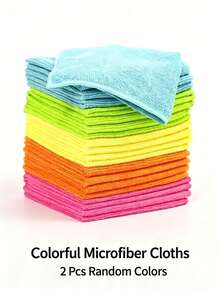 20pcs Microfiber Cleaning Cloths, 11.5 X 11.5 Inch Random Color Soft Cleaning Rags, Quick-Dry Absorbent Multi-Purpose Towels, Suitable For Kitchen, Bathroom, Glass, Home Cleaning - Multicolor - View 12
