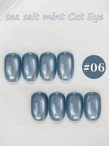 MISS SHAKA 10ml Summer Nails Ice Transparent Sea Salt Mint Blue Green Glass Bead Cat's Eye Gel Nail Polish Glue 2026 Whitening All-Match Popular In All Season Blue And Green Glass Beads Cat's Eye Nail Glue For Nail Salon Home DIY Nail Supplies - Multicolor - View 15