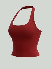 UONNOU 3 Packs Women's Sculpting Halter Tank Top, Sexy Open Back Slim Fit Sports Bra For Yoga, Gym & Casual Wear - Multicolor - View 4