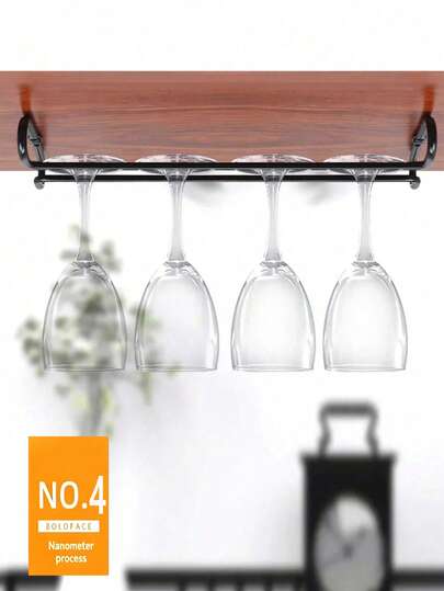Wine Glass Rack Under Cabinet 2Pcs Adjustable, Punch-Free 3 Rows Stemware Holder
