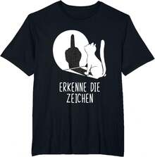 Lokale Lager,Marque,Waving Cat Shadow Cats Recognize The Signs T-Shirt - 黑色 - 查看 4