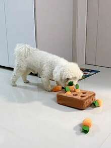 Carrot Pattern Dog Snuffle Mat, Interactive Foraging Puzzle Pet Toy, Soft Plush Washable Slow Feeding Training Mat, Stress Relief Sniffing Mat For Small And Medium Cats And Dogs - Multicolor - View 10