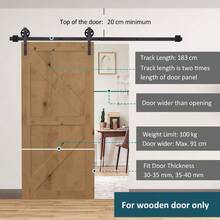 6ft Modern Single Sliding Barn Door Track Kit Set Closet Hardware For Single Wooden Door - T0001-01-363 - View 8