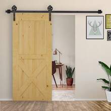 6ft Modern Single Sliding Barn Door Track Kit Set Closet Hardware For Single Wooden Door - T0001-01-363 - View 11