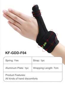 COFOE Adjustable Thumb & Wrist Support Brace, Breathable Mesh Thumb Stabilizer With Removable Aluminum Splint, Soft Fabric And Hook-And-Loop Straps For A Comfortable Fit, Black, Everyday Support - Black - View 7