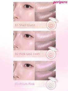 Peripera 3.5g MOODLIKE HIGHLIGHTER POWDER ,With Brush For Free, Glowy Shimmer Finish, Smooth Texture, Esay To Blend, Long-Wearing Transfer-Resistant Formula, Stays Luminous All Day Without Fading Or Creasing - 01 Shell Glaze - View 7