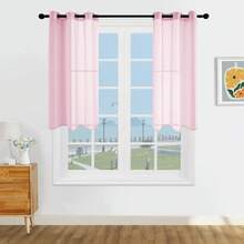 1pc And 2pcs Transparent Curtains/Minimalist Solid Color Transparent Curtains/Top Lock Ring Design/Plain Color Light Filtering Curtains/Light Balance Filtering Sunlight/Living Room Transparent Curtains/Living Room Transparent Curtains/Study Room Transparent Curtains/Cabinet Cover Curtains/Pink Curtains - Baby Pink - View 23