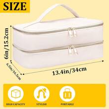 1pc Double Layer Travel Storage Bag, Suitable For Hair Dryer, Flat Iron, Air Styling Tools And Drying System, With Accessory Fixing Strap - Multicolor - View 2