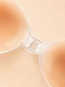 Push-Up Adhesive Silicone Bra, Waterproof Strapless Backless Sticky Bra, Reusable Invisible Lifting Bra, Suitable For Wedding Dress, Swimwear And Summer Tops - Dusty Pink - View 3