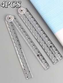 15/2/1 Creative Drawing Measuring Acrylic Transparent Folding Ruler, Transparent Design, Minimalist Style, Foldable Storage, Portable, Student Supplies, Back To School Essential - A - View 8