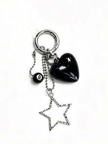1pc Korean Style INS Five-Point Star Summer Dopamine Heart Necklace, Clavicle Chain, Sweater Chain, Adjustable Minimalist Accessory - Multicolor - View 2
