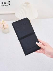 CHARM INFINITE Dompet Paspor Kulit Motif Leci Anti-Pencurian RFID, dengan Tali Elastis, Slot Pena, Beberapa Slot Kartu, Kompartemen Berresleting untuk Tiket dan Uang Tunai, Pengatur Dokumen Perjalanan Unisex, Cocok untuk Perjalanan Pesawat - MultiWarna - View 4