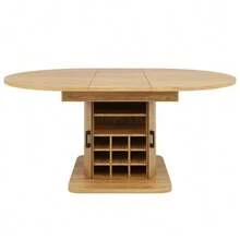 Extendable Dining Table With Storage, Multifunctional Table With Removable Shelves, Space-Saving Kitchen Table For Small Rooms And Dining Rooms, MDF Tabletop, Natural Brown. - 棕色 - 查看 6