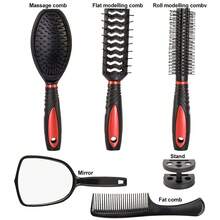 Women's Hair Styling Comb 5-Piece Set, Styling Tool Kit Including Curling Comb, Anti-Static Comb, Hair Care Set And Mirror, No Static, Create Beautiful Makeup Look (Multi-Color) - Multicolor - View 6