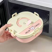 Cute Bento Box Adult, 304 Stainless Steel Lunch Box, Microwavable Food Container With Tableware, Portable Insulated Lunch Container With Handle, Leakproof Lunch Box For Student School, Japanese Bento Box, Metal Lunch Box - Multicolor - View 6