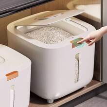 Cat And Dog Food Bucket, Assorted Rice Storage Box, Rice Container, Moisture- And Pest-Resistant, Sealed Container, Press-Button Lid, Thick-Walled. - 10L - View 2