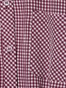 CAREE Women's Spring/Autumn Plaid Short Waist-Cinching Blouse, Lapel Puff Long Sleeve Front Button Shirt - Multicolor - View 4