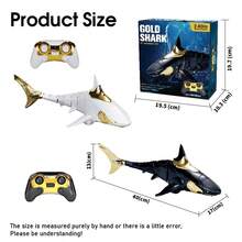 1 cái cá mập điện điều khiển từ xa màu đen & vàng, đồ chơi bơi điều khiển từ xa 2.4G, thuyền cá mập điều khiển từ xa chân thực sạc lại được, chế độ demo tự động một chạm, điều khiển từ xa đầy đủ chức năng, cá mập chân thực, hai cánh quạt, lực đẩy dưới nước mạnh mẽ, phun sương nước, lệnh phun nước, linh hoạt đa hướng, di chuyển đa hướng, đuôi linh hoạt, chuyển động bơi chân thực - Nhiều màu - Xem 4