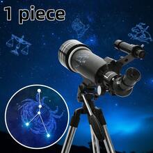 1pc 70mm Aperture 400mm Focal Length 12 Constellation Astronomical Telescope, Large Eyepiece, Long Focal Length 70mm, Large Objective Lens, 150x Zoom, Portable 4-Layer Ultra-High Adjustable Star Map Tripod, Phone Camera Clip, Backpack, Suitable For Star And Moon Observation, Home Decor, Decorative Telescope, Perfect Holiday Gift - Multicolor - View 3