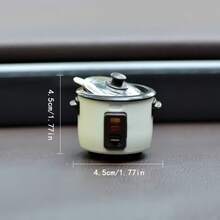 Precision Replica Mini Rice Cooker Miniature Accessory, Delicate Color Separation Craftsmanship Restoring Details, Fine Texture With Weight, Suitable For Mini House Scene Building, Handmade Decor, Collection Display, Luxury Atmosphere Matching Item - A - View 6