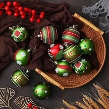 The Grinch 6pcs 2.4 Inch Christmas Ball Ornaments, Shiny Plastic Hanging Decorations, Christmas Tree Decorative Pendants (Random Style) - Multicolor - View 5