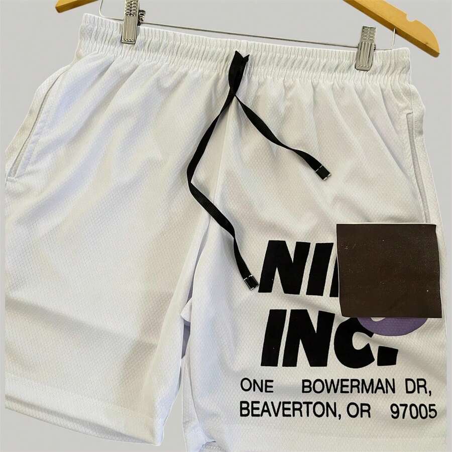Men's Dry Fit Gym Shorts - Regular Fit - White - View 1