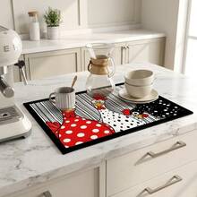 1pc Dish Drying Mat, Coffee Machine Mat, Polka Dot Cartoon Chicken Pattern Highly Absorbent Drainage Mat For Kitchen, Dining Table, Cafe And Multiple Scenes, Multi-Purpose Water-Draining Mat, Home Gift, Desktop Decoration - XYLSD-643 - View 6