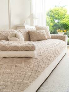 1件裝泡泡舒棉絨沙發坐墊，柔軟毛絨防滑座墊，寵物友善客廳沙發保護墊 - 多色 - 查看 2