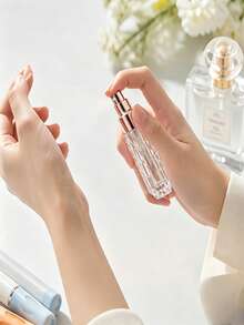 1pc Luxury 5ml Refillable Perfume Bottle, High-End Crystal Rhinestone Perfume Spray Bottle, Suitable For Outings, Shopping, Outdoor Gatherings, Travel, Camping, Running, Cycling, Hiking And Other Activities, Bottom Fill No-Pry Bottle, Leak-Proof And No-Spray Leak, Reusable, Suitable For Room, Bedroom, Daily Use, Perfume Decanting, Perfume Sprayer, Refillable Container - Multicolor - View 3