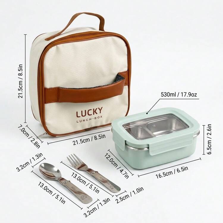 1pc 304 Stainless Steel Divided Lunch Box With Detachable Lid, Portable Leak Proof Lunch Container, Large Capacity Bento Box With Compartments, Fruit Salad Food Storage Container, Meal Prep Box For Student Adult Use In Home, School, Office, Picnic - Multicolor - View 22